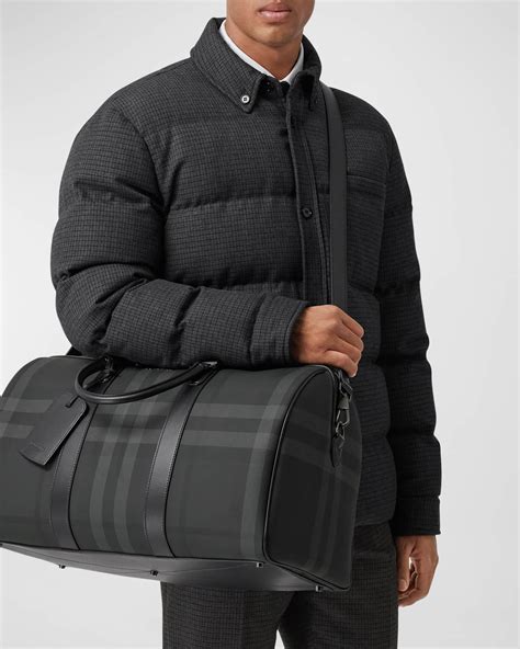 burberry mens holdall|Burberry Men's Charcoal Check Holdall Duffel Bag .